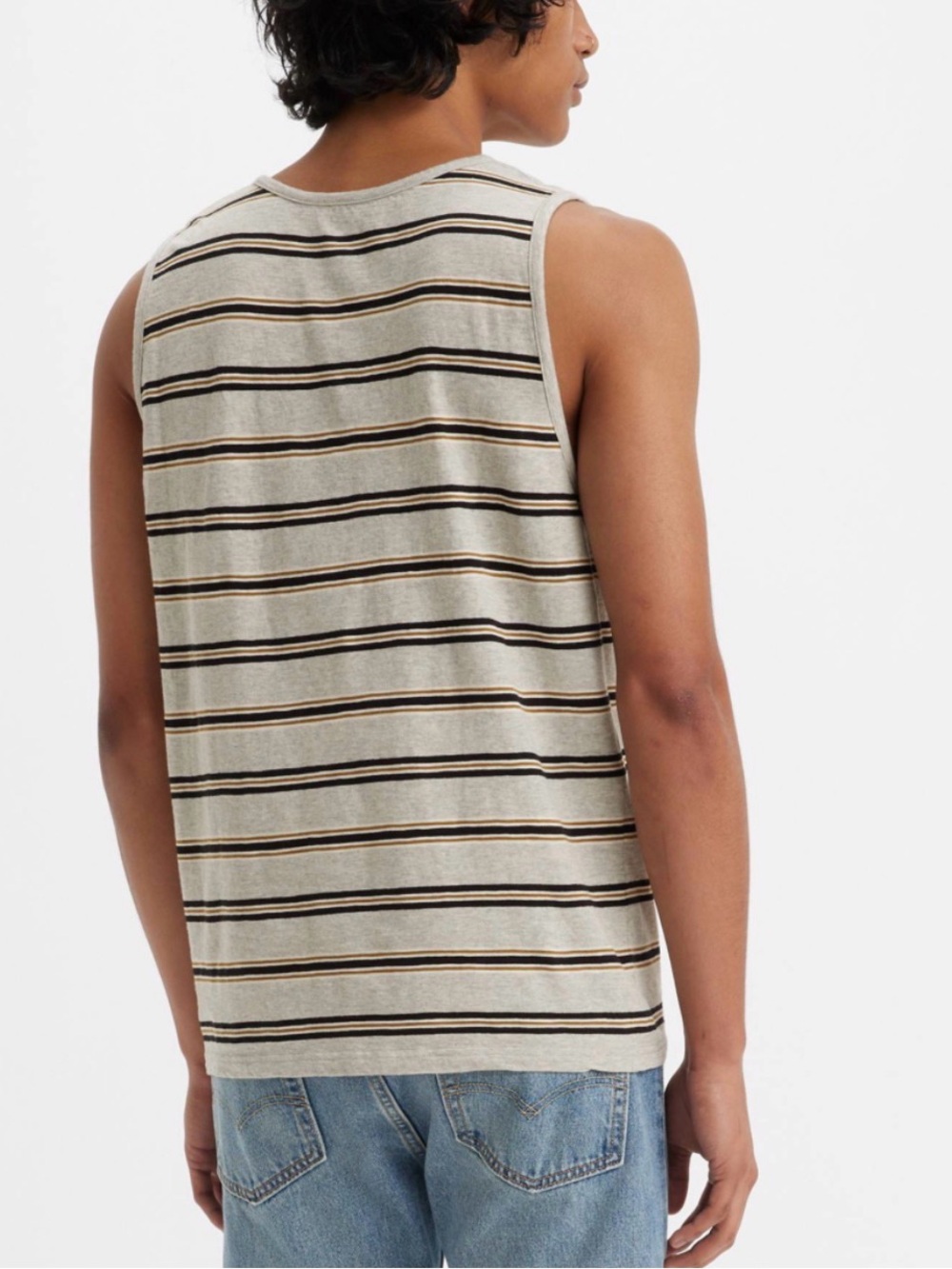 Levi’s Men’s 2XL Striped Tank Top Gray Black Cream NWOT